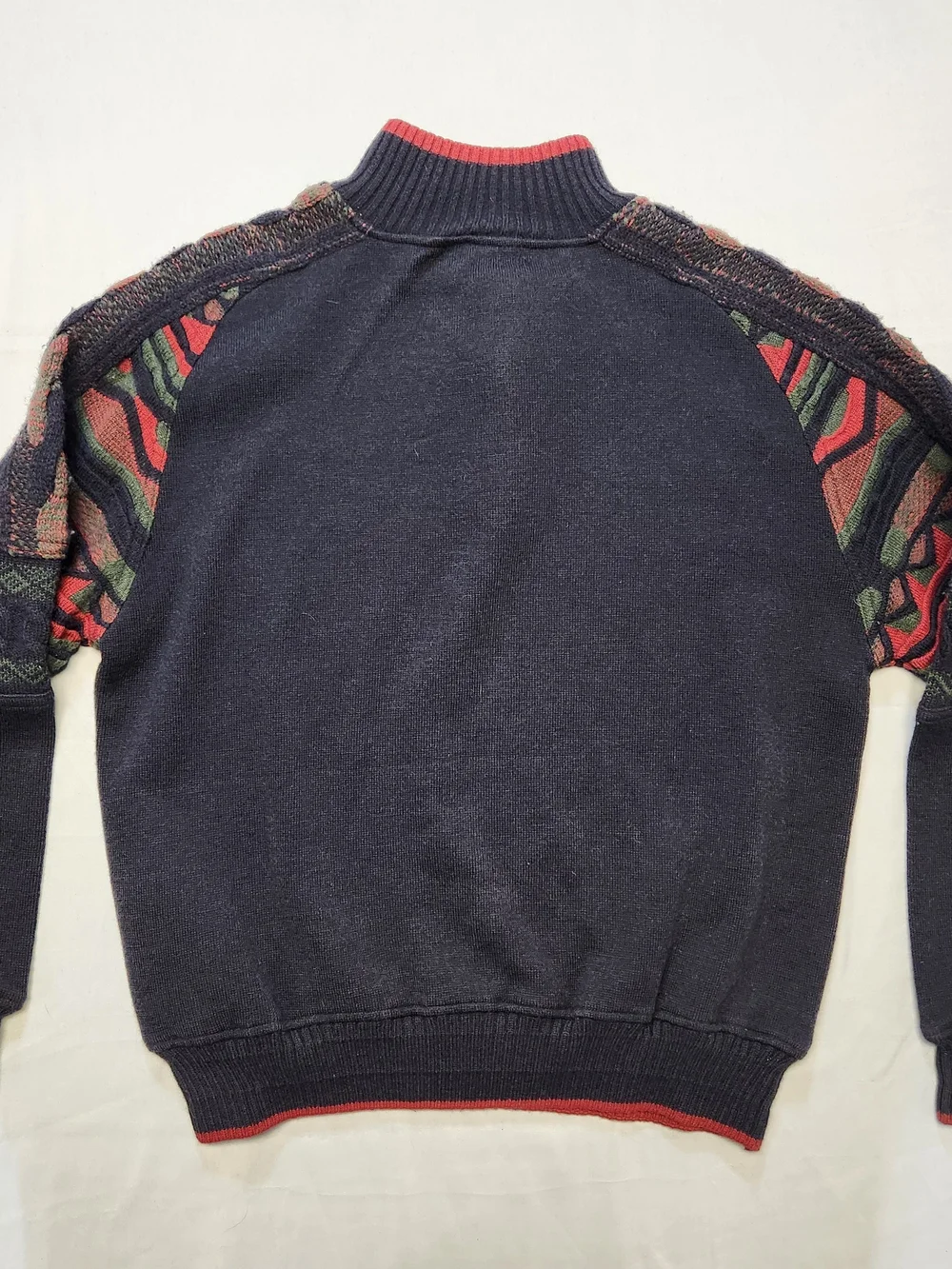 ATG All Terrain Gear 1/4 Zip Sweater Crochet 3D Knit Coogie Sleeves Men's S Y2K